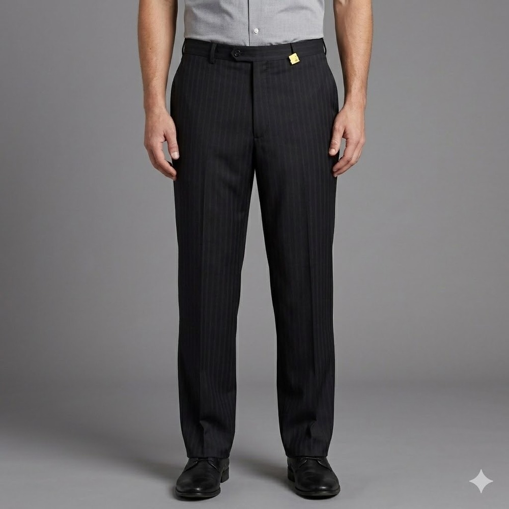 Men's Black Pinstripe Dress Pants